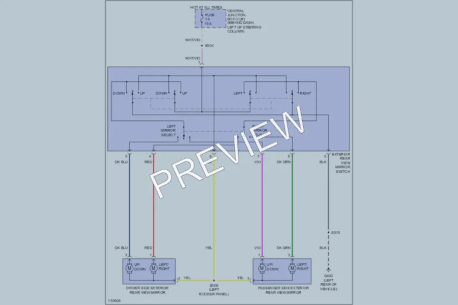 2002 Ford Mustang Power Mirrors wiring diagram preview
