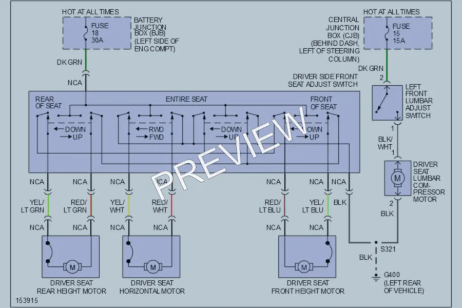 2002 Ford Mustang Power Seats wiring diagram preview