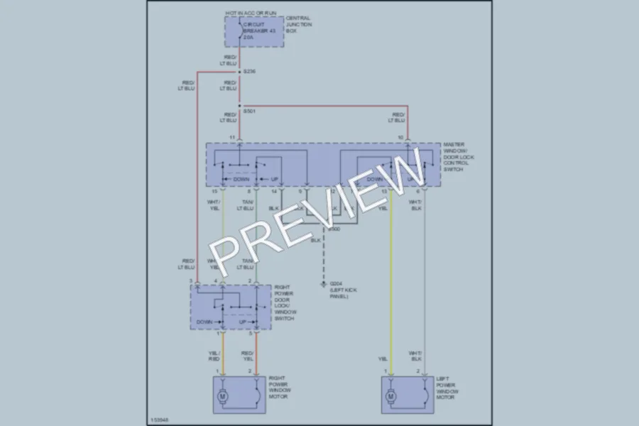 2002 Ford E350 Super Duty Power Windows wiring diagram preview