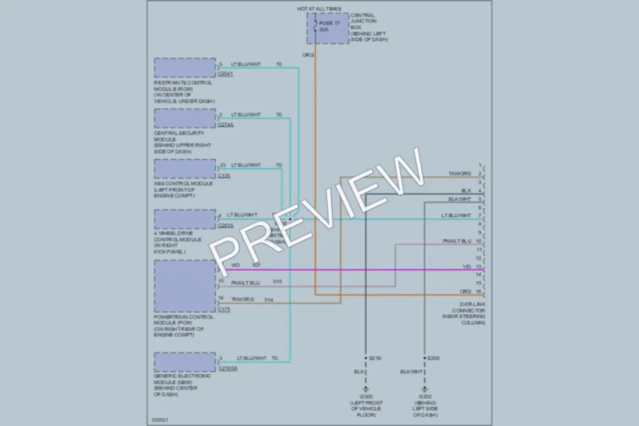 2002 Ford Ranger Computer Data Lines wiring diagram preview