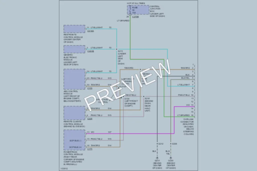 2002 Ford Taurus Computer Data Lines wiring diagram preview