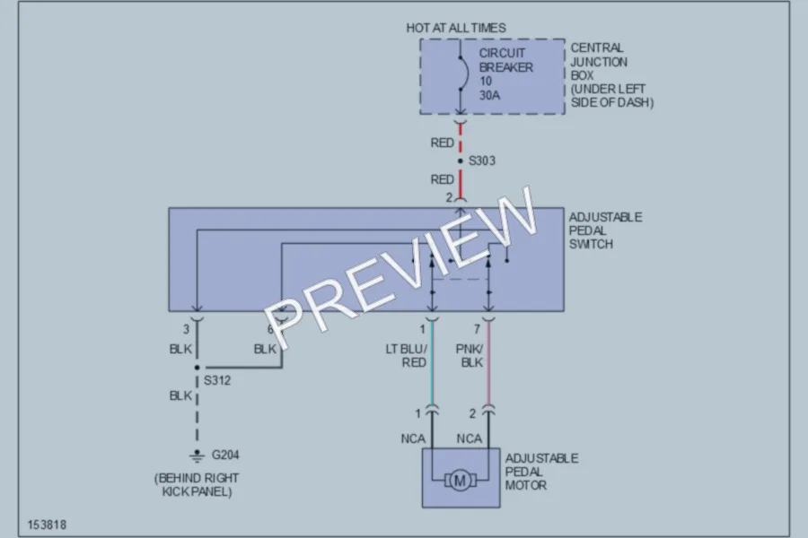 2002 Ford Taurus Power Seats wiring diagram preview