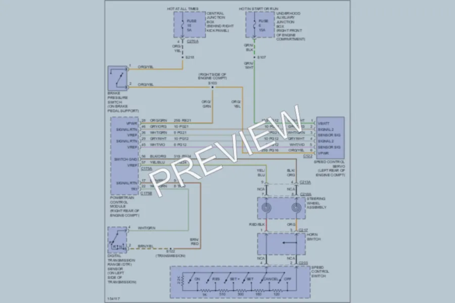 2002 Ford Thunderbird Cruise Control wiring diagram preview