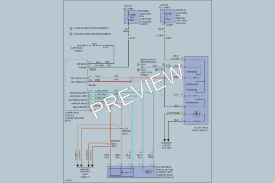 2002 Ford Windstar Memory Systems wiring diagram preview