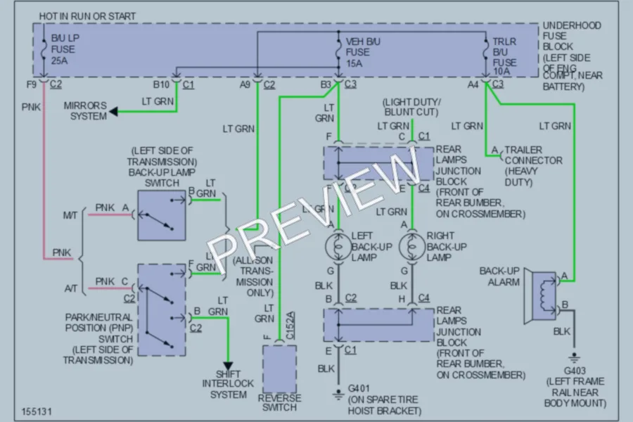 2002 GMC 3500 Exterior Lights wiring diagram preview
