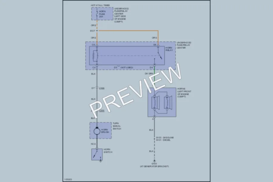 2002 GMC G1500 Horn wiring diagram preview