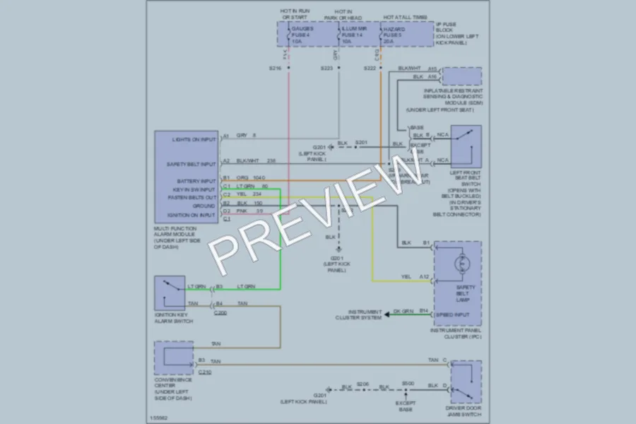 2002 GMC G1500 Warning Systems wiring diagram preview