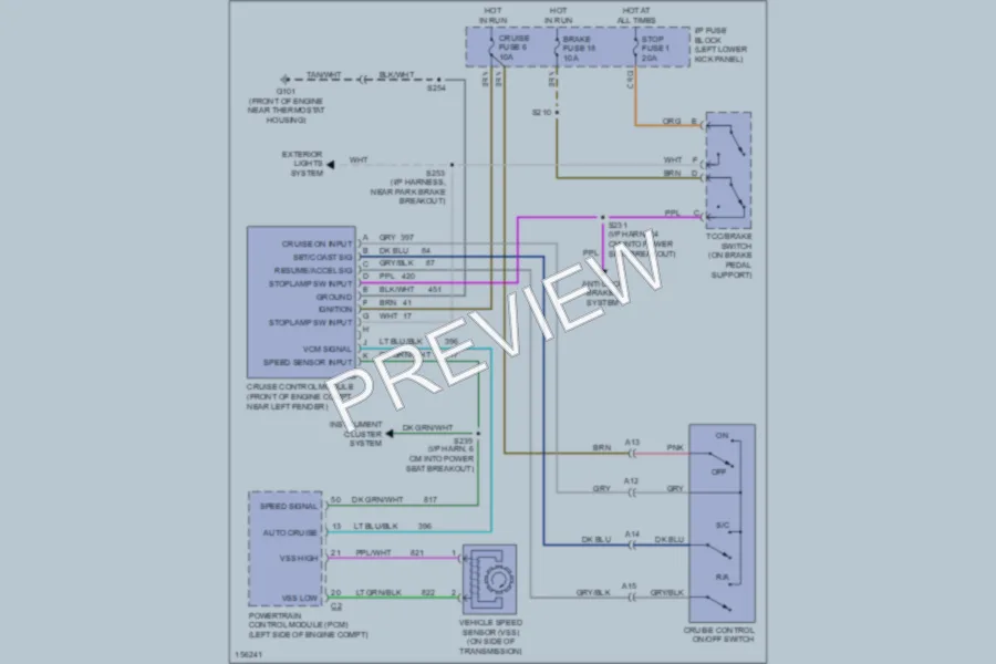 2002 GMC G2500 Cruise Control wiring diagram preview