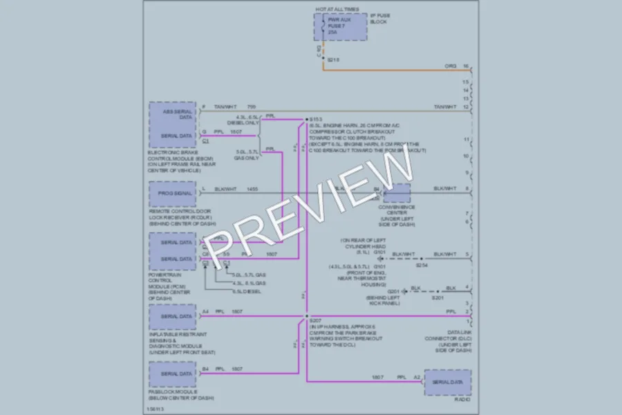 2002 GMC G3500 Computer Data Lines wiring diagram preview