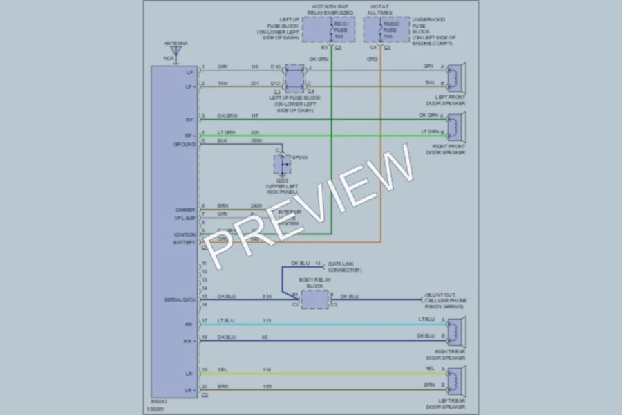 2002 GMC 1500 Hd Radio wiring diagram preview