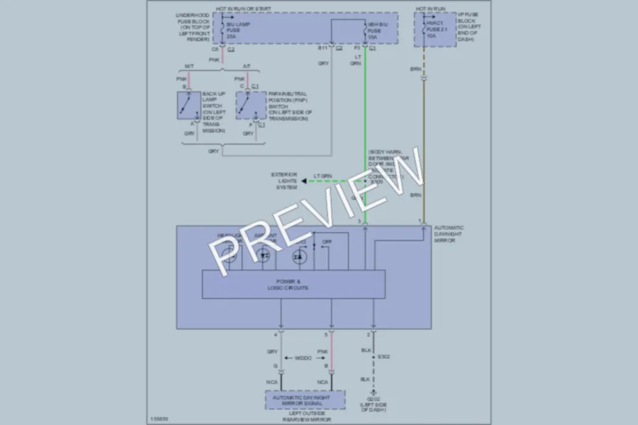 2002 GMC Sonoma Power Mirrors wiring diagram preview