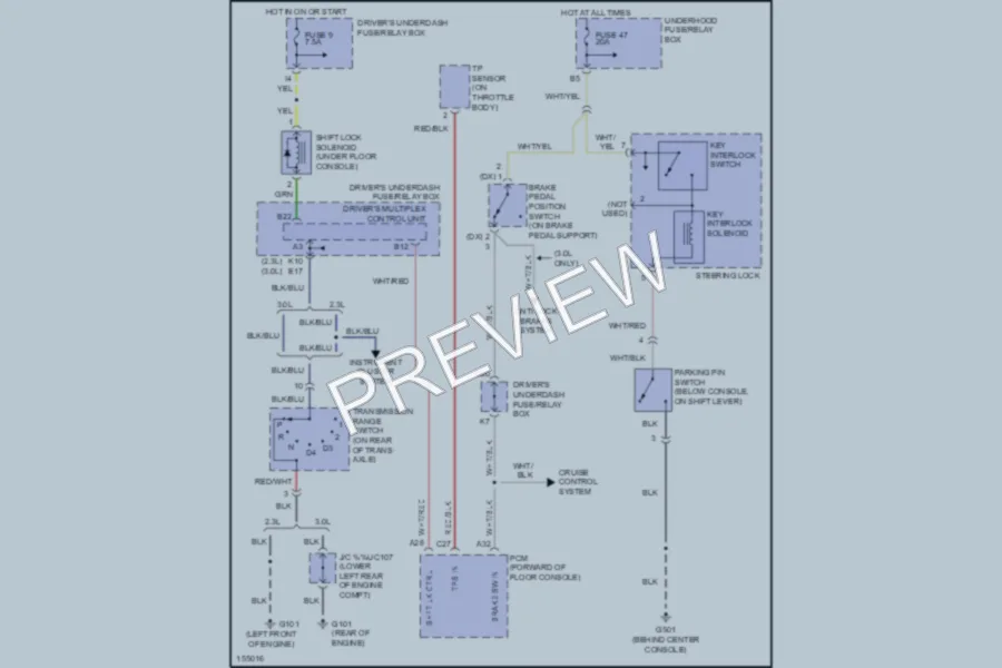 2002 Honda Accord Shift Interlocks wiring diagram preview