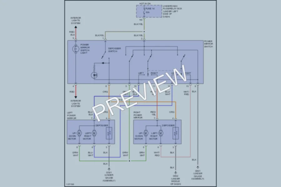 2002 Honda Civic Power Mirrors wiring diagram preview
