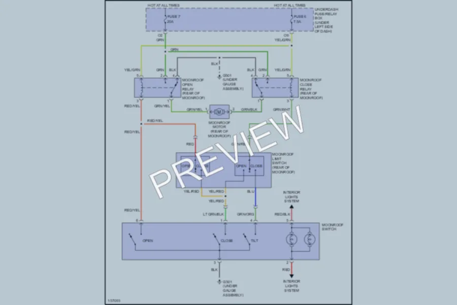 2002 Honda Civic Power Top Sunroof wiring diagram preview