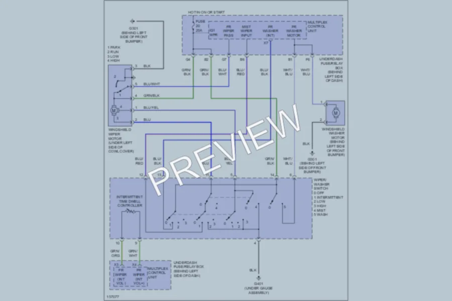 2002 Honda Civic Wiper Washer wiring diagram preview