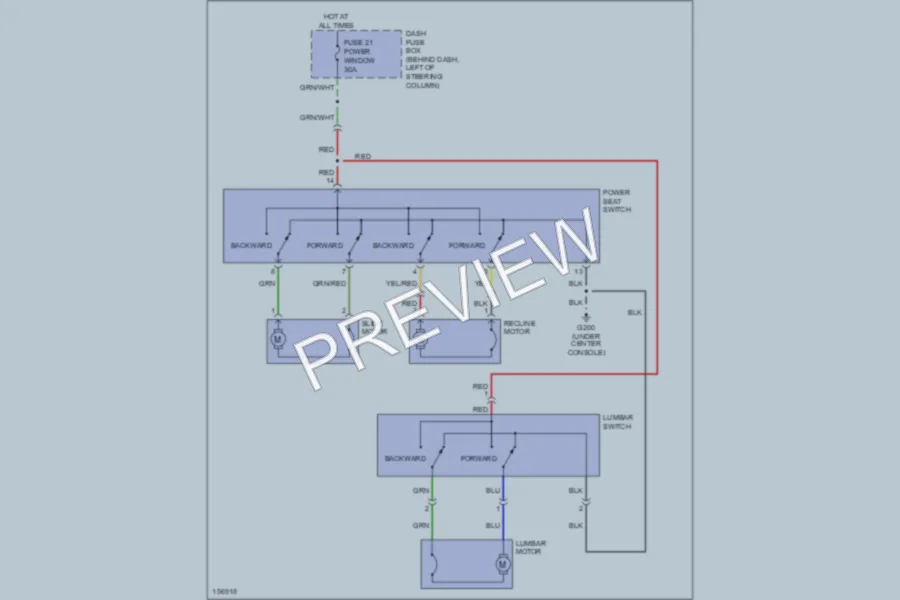 2002 Honda Passport Power Seats wiring diagram preview
