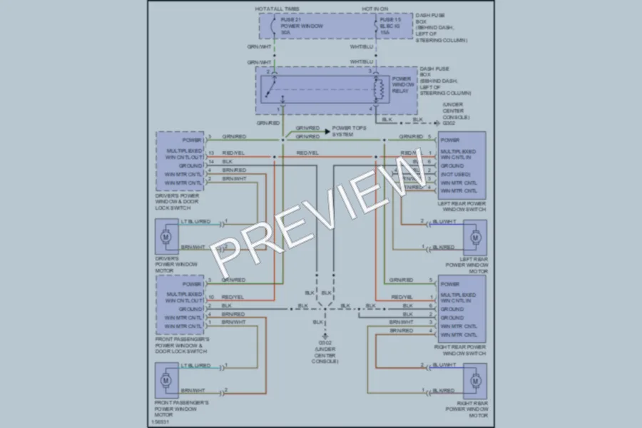 2002 Honda Passport Power Windows wiring diagram preview