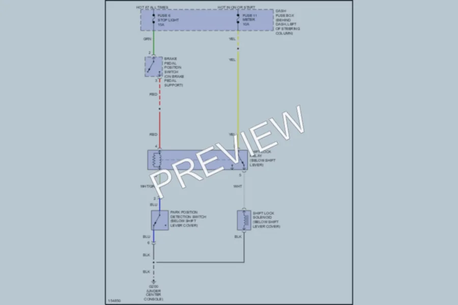 2002 Honda Passport Shift Interlocks wiring diagram preview