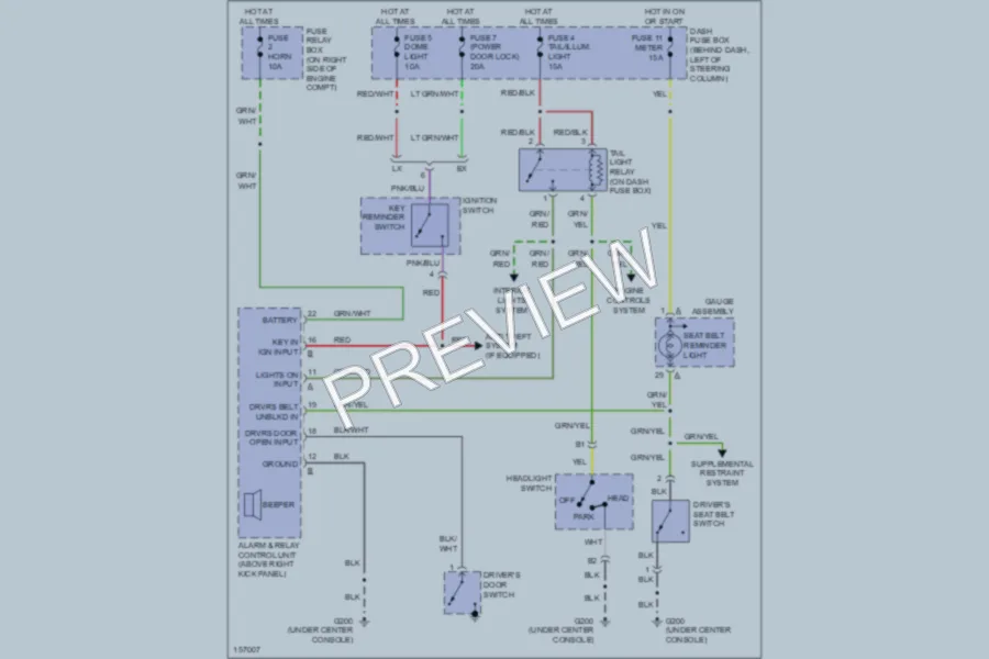 2002 Honda Passport Warning Systems wiring diagram preview