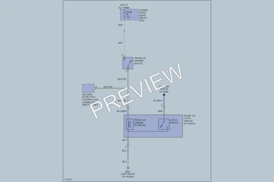 2002 Honda S2000 Trunk Tailgate Fuel Door wiring diagram preview