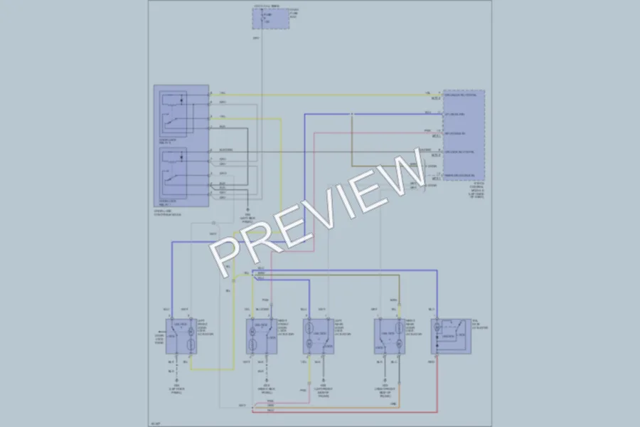 2002 Hyundai Accent Power Door Locks wiring diagram preview