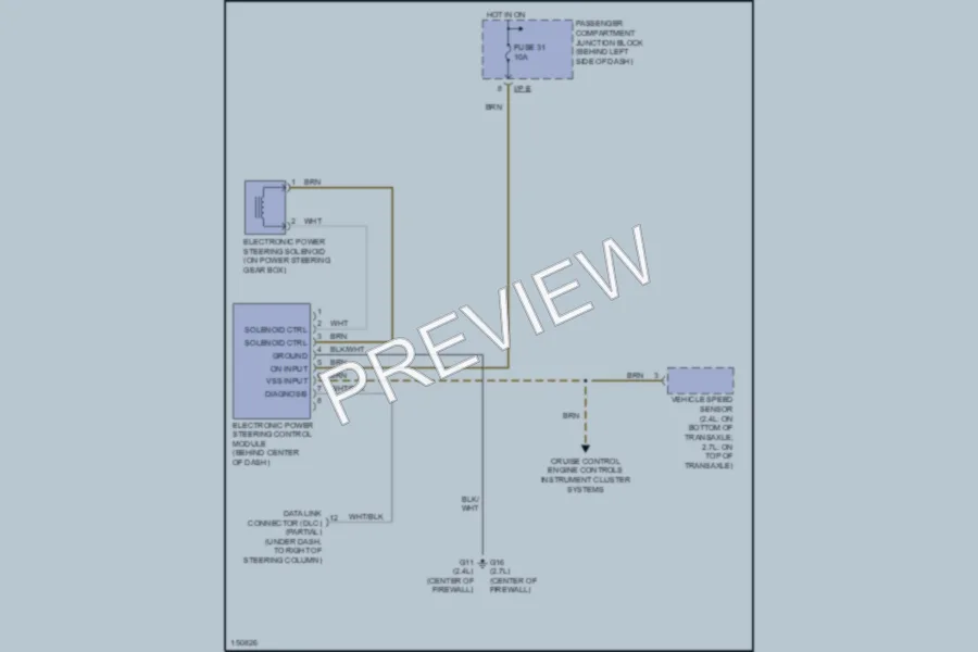 2002 Hyundai Sonata Electronic Power Steering wiring diagram preview