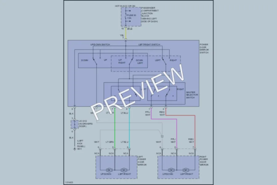 2002 Hyundai Sonata Power Mirrors wiring diagram preview