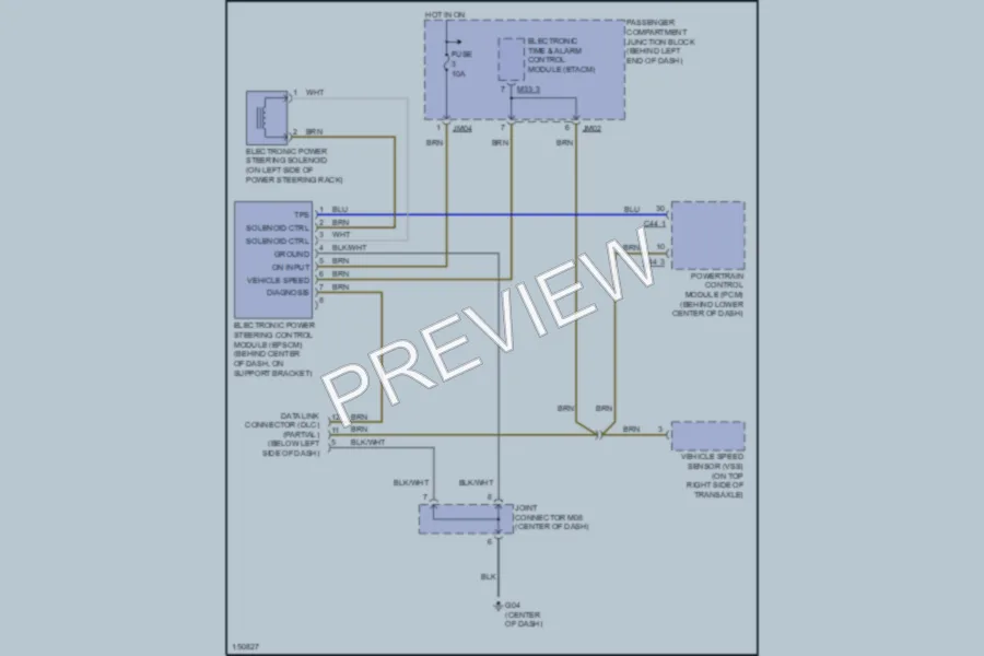 2002 Hyundai XG350 Electronic Power Steering wiring diagram preview