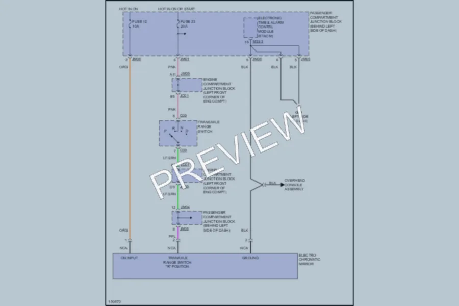 2002 Hyundai XG350 Power Mirrors wiring diagram preview