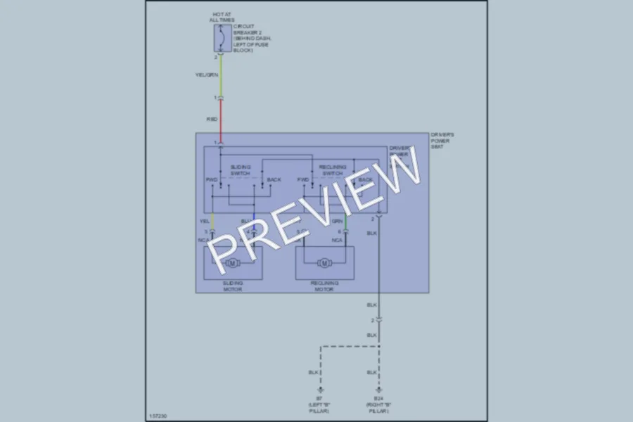 2002 Infiniti G20 Power Seats wiring diagram preview