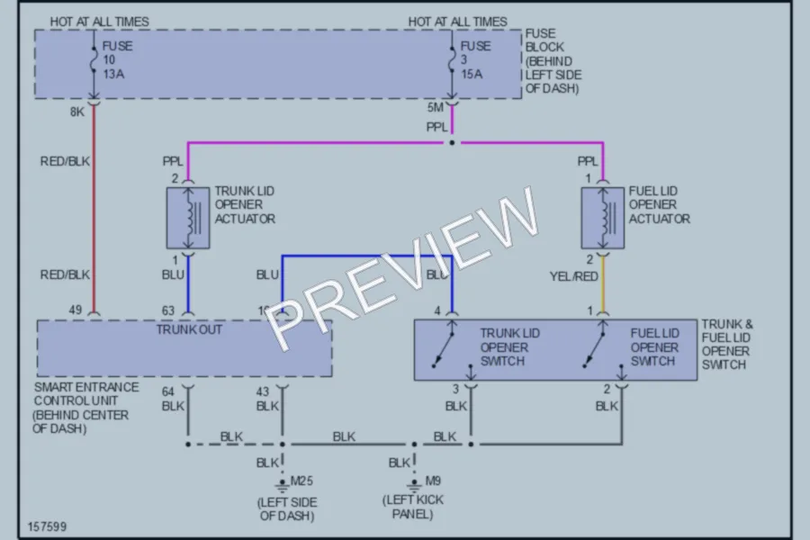 2002 Infiniti I35 Trunk Tailgate Fuel Door wiring diagram preview