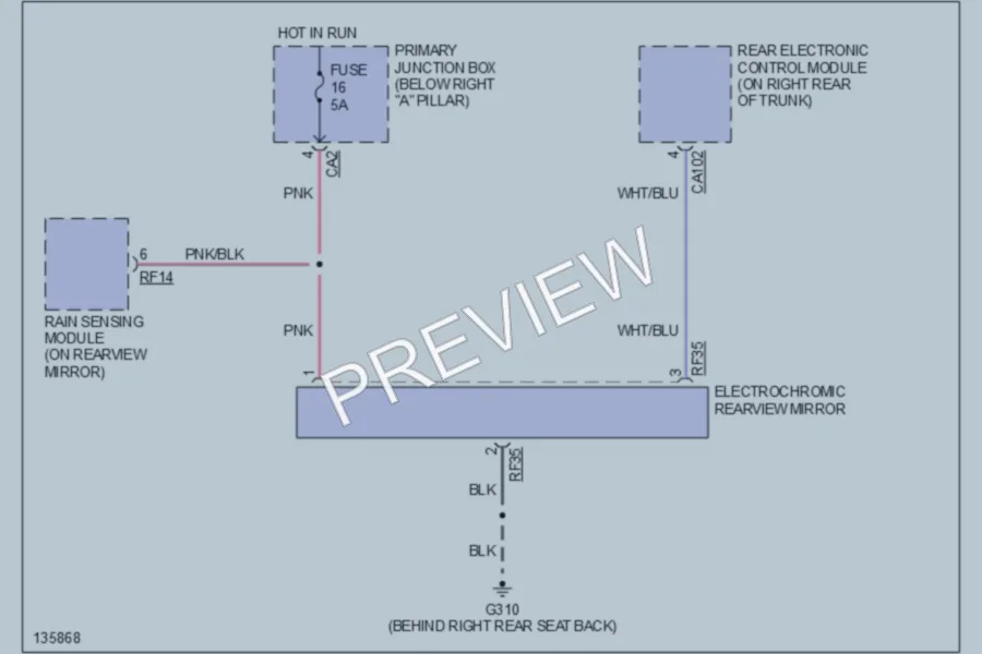 2002 Jaguar SType Power Mirrors wiring diagram preview