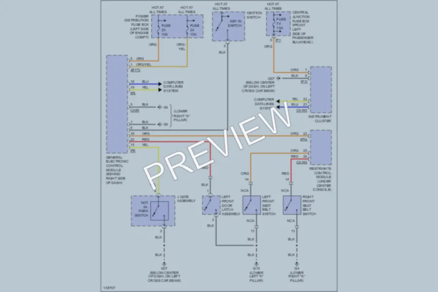 2002 Jaguar XType Warning Systems wiring diagram preview