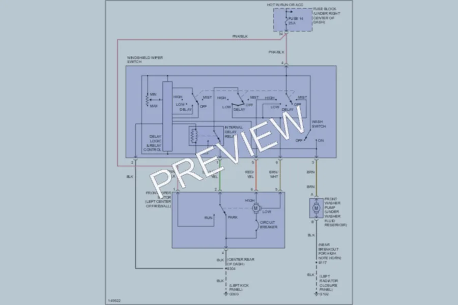 2002 Jeep Wrangler Wiper Washer wiring diagram preview