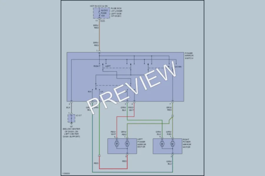2002 Kia Rio Power Mirrors wiring diagram preview
