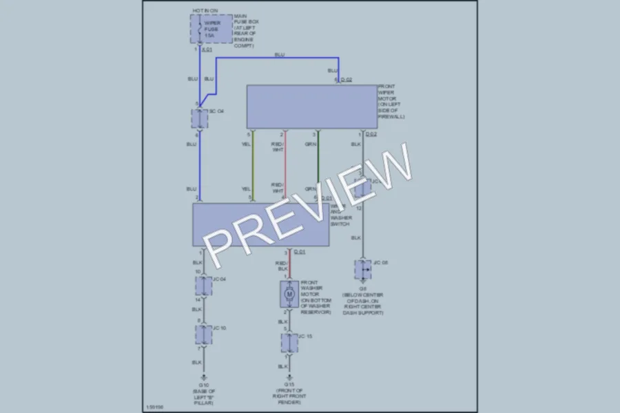 2002 Kia Rio Wiper Washer wiring diagram preview
