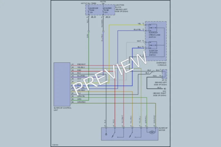 2002 Kia Sedona Power Top Sunroof wiring diagram preview