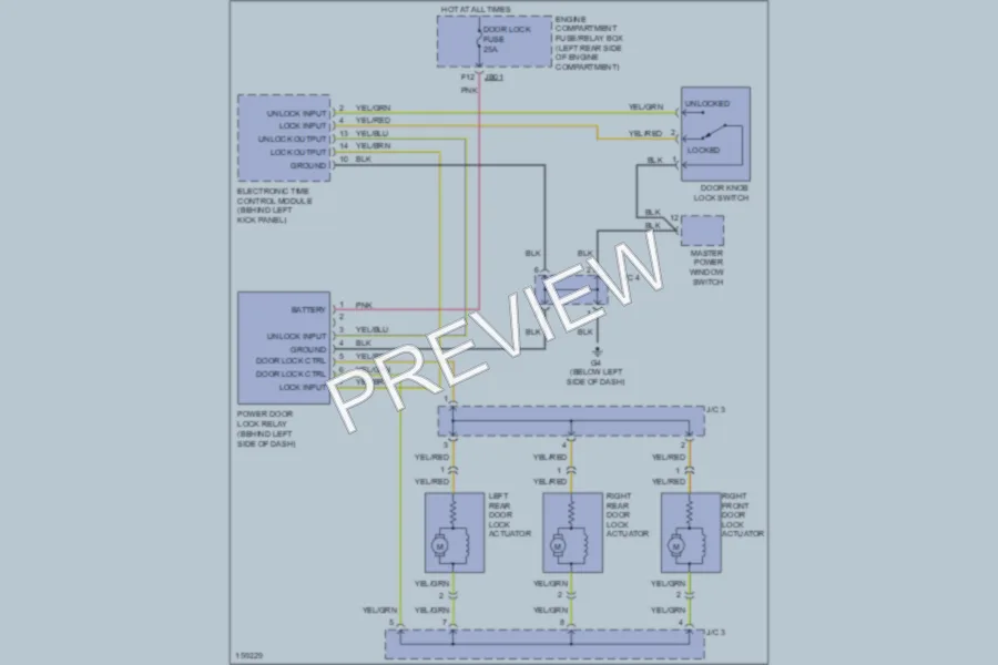 2002 Kia Spectra Power Door Locks wiring diagram preview