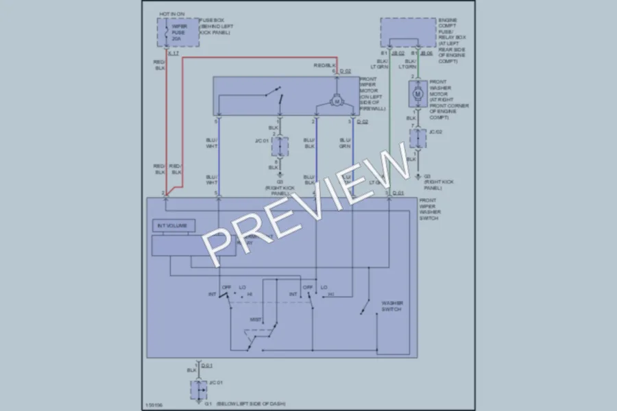 2002 Kia Spectra Wiper Washer wiring diagram preview
