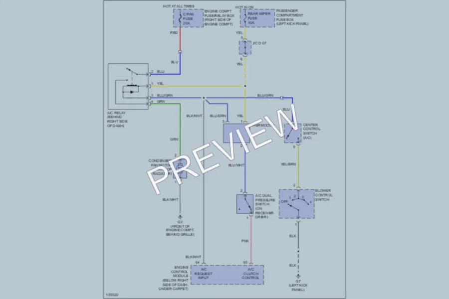 2002 Kia Sportage Cooling Fan wiring diagram preview
