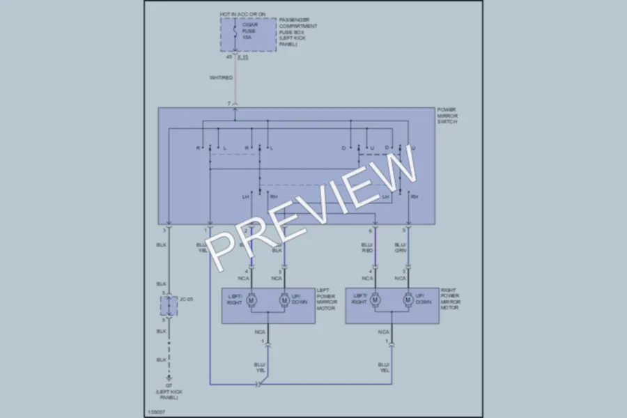 2002 Kia Sportage Power Mirrors wiring diagram preview