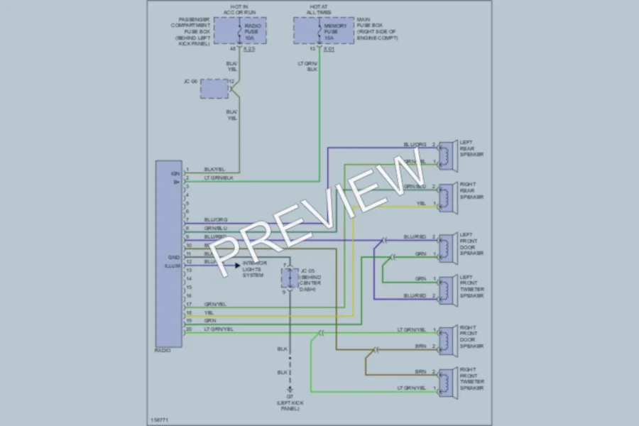 2002 Kia Sportage Radio wiring diagram preview