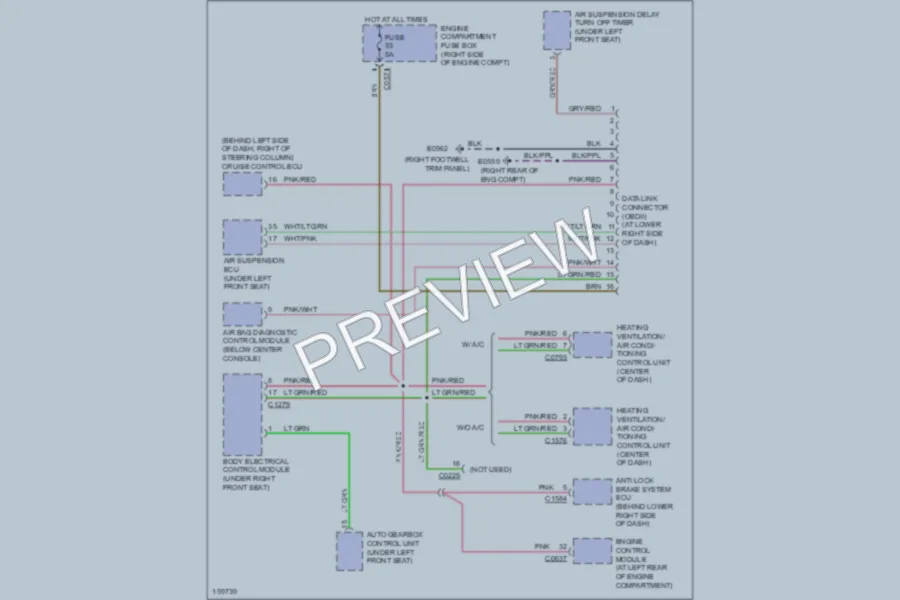 2002 LandRover RangeRover Computer Data Lines wiring diagram preview