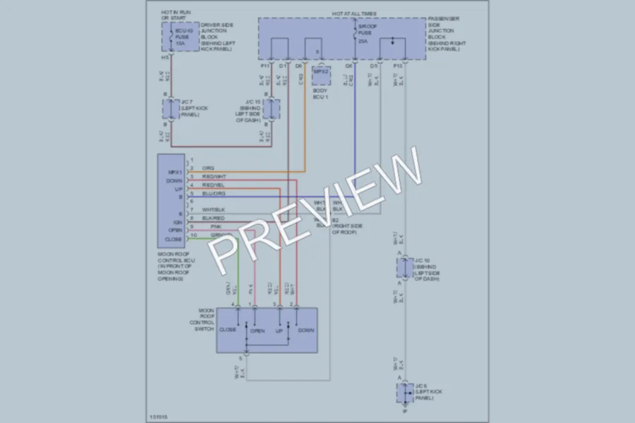 2002 Lexus GS300 Power Top Sunroof wiring diagram preview