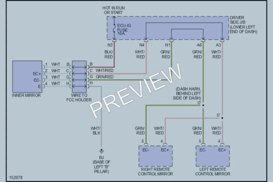 2002 Lexus IS300 Power Mirrors wiring diagram preview