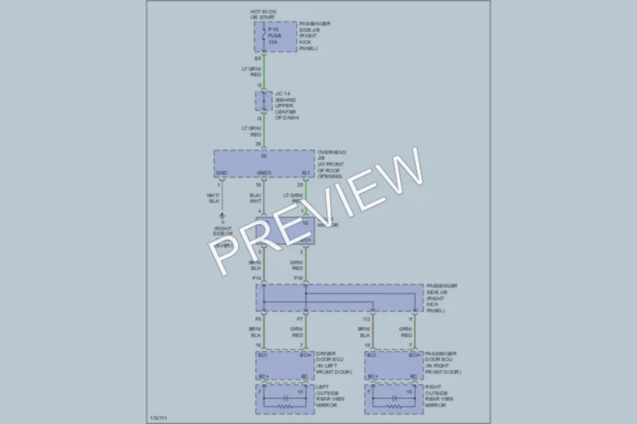 2002 Lexus LS430 Power Mirrors wiring diagram preview
