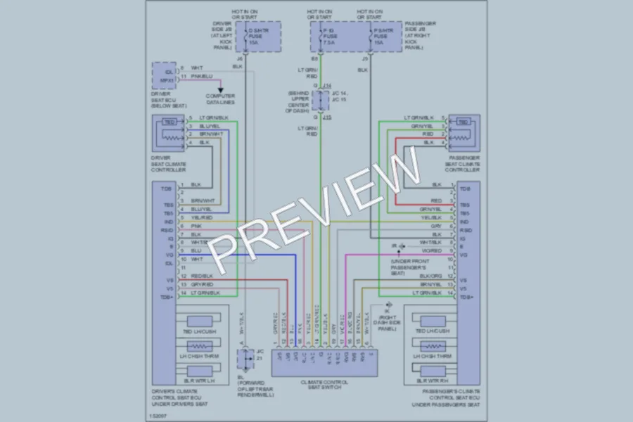 2002 Lexus LS430 Power Seats wiring diagram preview