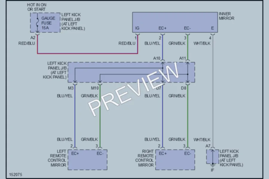 2002 Lexus LX470 Power Mirrors wiring diagram preview