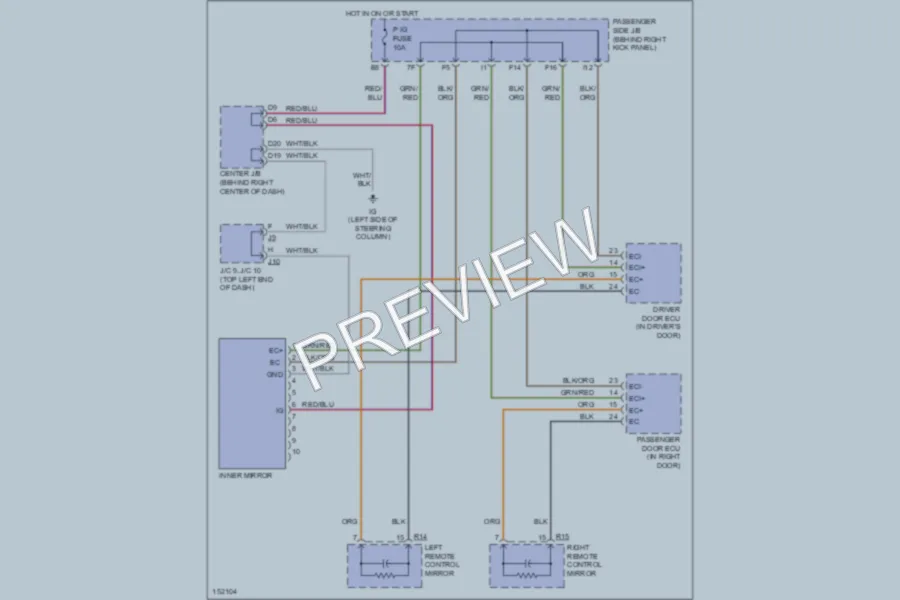 2002 Lexus SC430 Power Mirrors wiring diagram preview