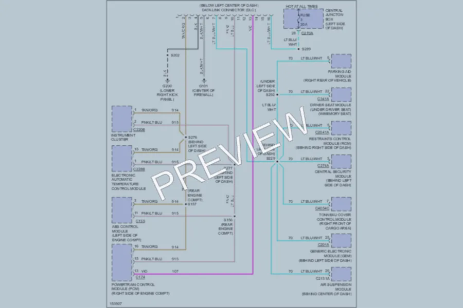 2002 Lincoln Blackwood Computer Data Lines wiring diagram preview